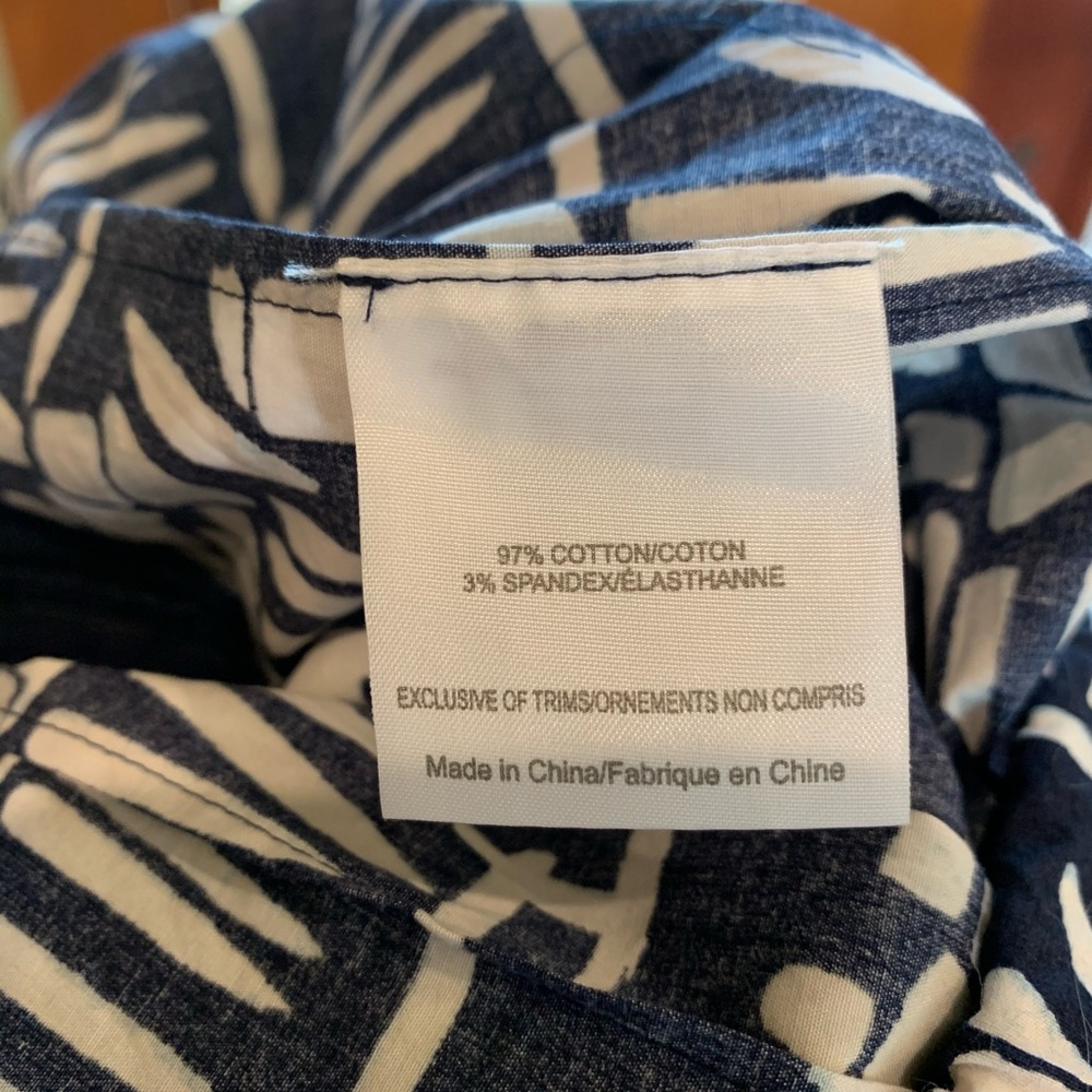 Tory Burch Navy and White Printed A-Line Skirt - Picture 13 of 16
